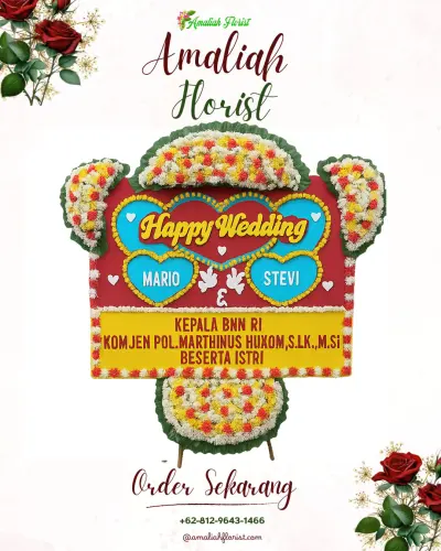 Karangan Papan Bunga Pernikahan di Kopeng